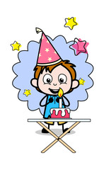 Celebrate Birthday Party - School Boy Cartoon Character Vector Illustration