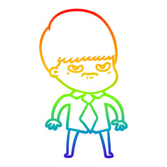 Obraz premium rainbow gradient line drawing cartoon boy