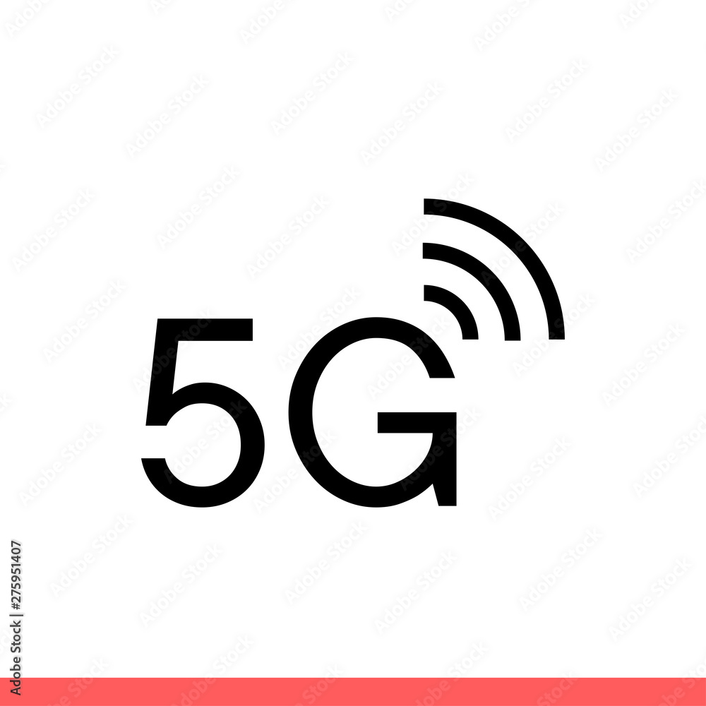Poster 5g vector icon, mobile set symbol . simple, flat design isolated on white background for web or mobi