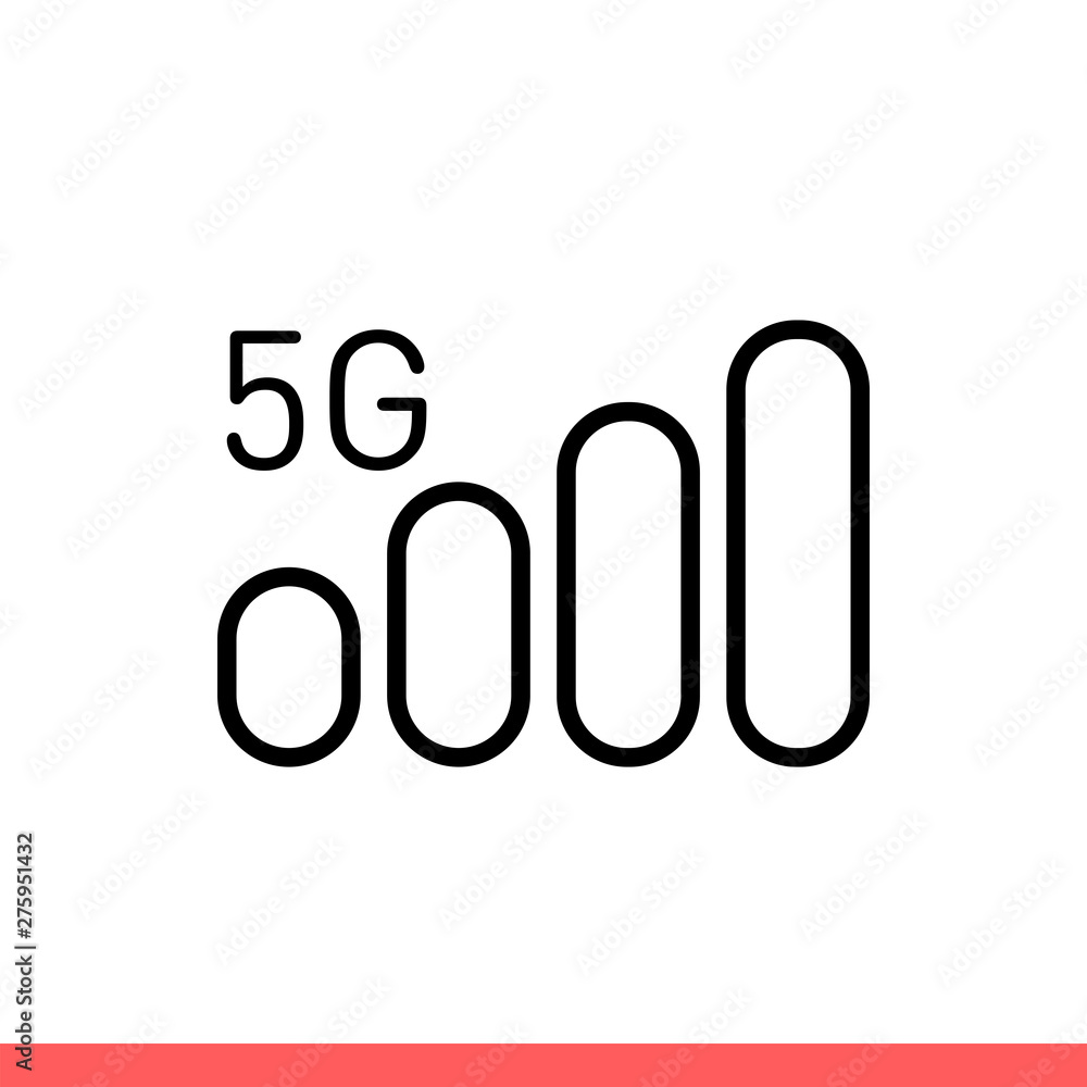 Poster 5g vector icon, mobile set symbol . simple, flat design isolated on white background for web or mobi