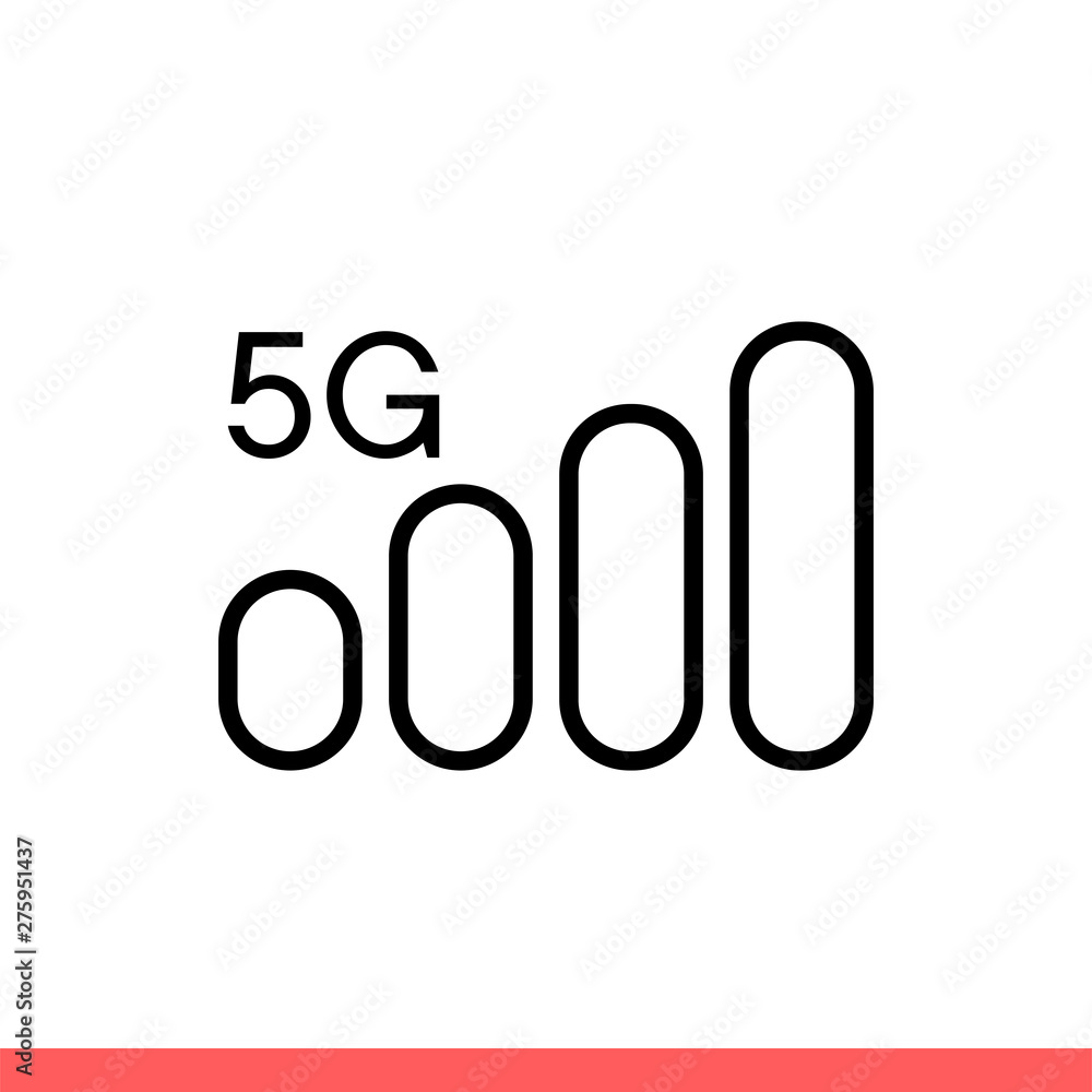 Poster 5g vector icon, mobile set symbol . simple, flat design isolated on white background for web or mobi