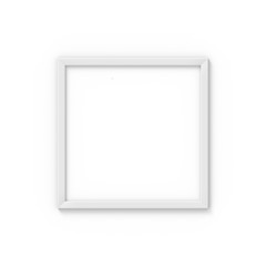 Square white simple picture frame. Mockup for photography. 3D rendering