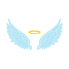 Ilustration of angel wings. Vector.