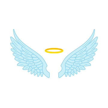 Ilustration of angel wings. Vector.