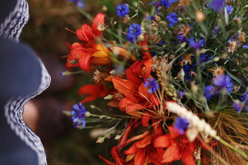 Naklejka premium summer bouquet in the garden