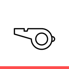 Referee whistle vector icon