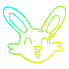 cold gradient line drawing cartoon cute bunny