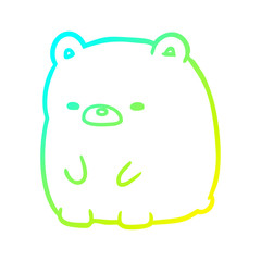 cold gradient line drawing cute sad bear