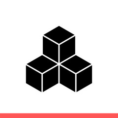 Cube vector icon