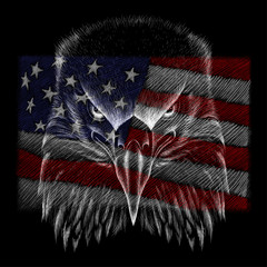The logo Independence eagle Day July 4th for tattoo or T-shirt design or outwear.  Cute print Independence eagle Day July 4th style background.