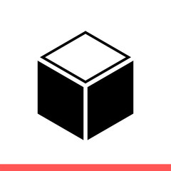 Cube vector icon
