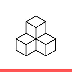 Cube vector icon