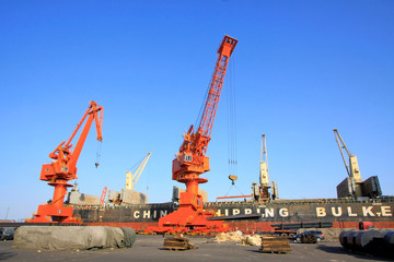 Crane in tianjin port freight terminal, tianjin port, tianjin, China