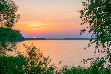 clouds blue sky fishing early in the morning