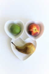 Healthy heart of fruits.