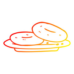 warm gradient line drawing cartoon donuts
