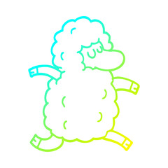 cold gradient line drawing cartoon black sheep