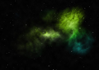 Being shone nebula. 3D rendering