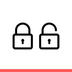 Lock and unlock vector icon