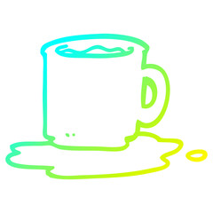 cold gradient line drawing cartoon mug of coffee