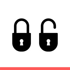 Lock and unlock vector icon