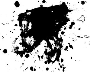 Ink stain. Black Paint Spot .