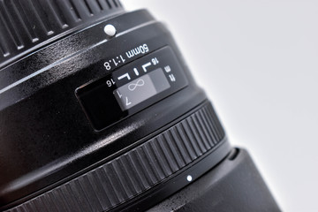 50mm f1.8 camera lens, Side view