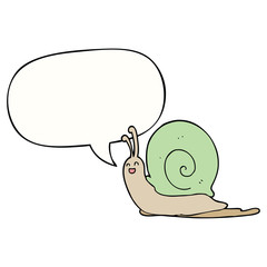 cartoon snail and speech bubble