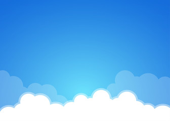 White clouds with blue sky background vector