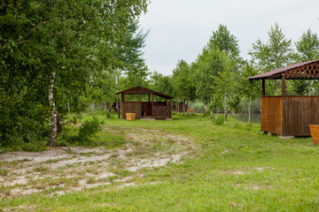 Holiday house near the lake. The concept of fishing and recreation