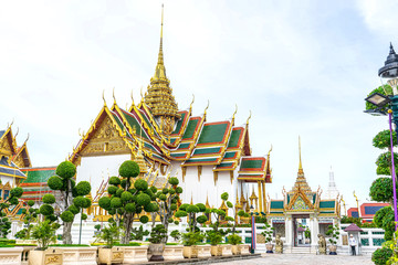 Obraz premium One landmark of the Grand Palace is a complex of buildings at the heart of Bangkok, Thailand. 