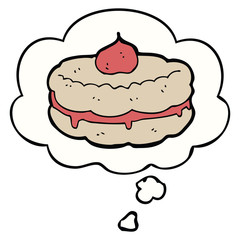 cartoon biscuit and thought bubble