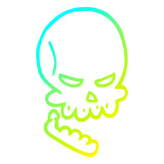Fototapeta premium cold gradient line drawing cartoon halloween skull