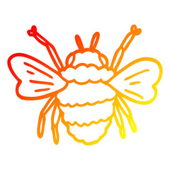 warm gradient line drawing cartoon bumble bee