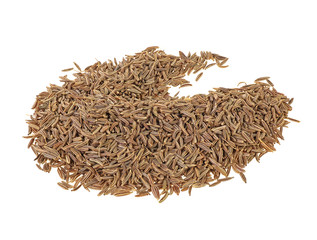Cumin seeds or caraway isolated on a white background