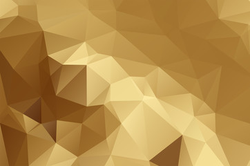 Gold Low poly crystal background. Polygon design pattern. Golden Low poly vector illustration, low polygon background.