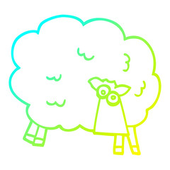 cold gradient line drawing cartoon black sheep