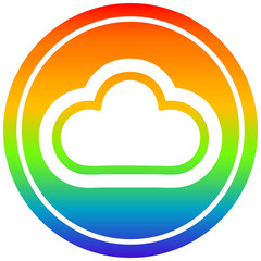 weather cloud circular in rainbow spectrum