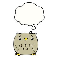 cartoon owl and thought bubble