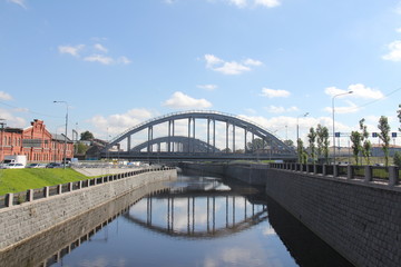 Obvodny canal is perfectly combined with the city, St. Petersburg