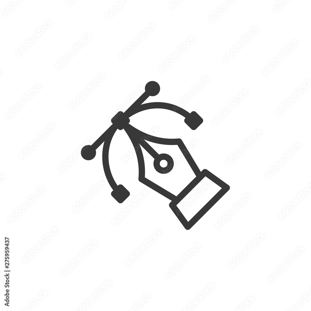 Poster pen tool cursor icon symbol template black color editable. simple logo vector illustration for graph