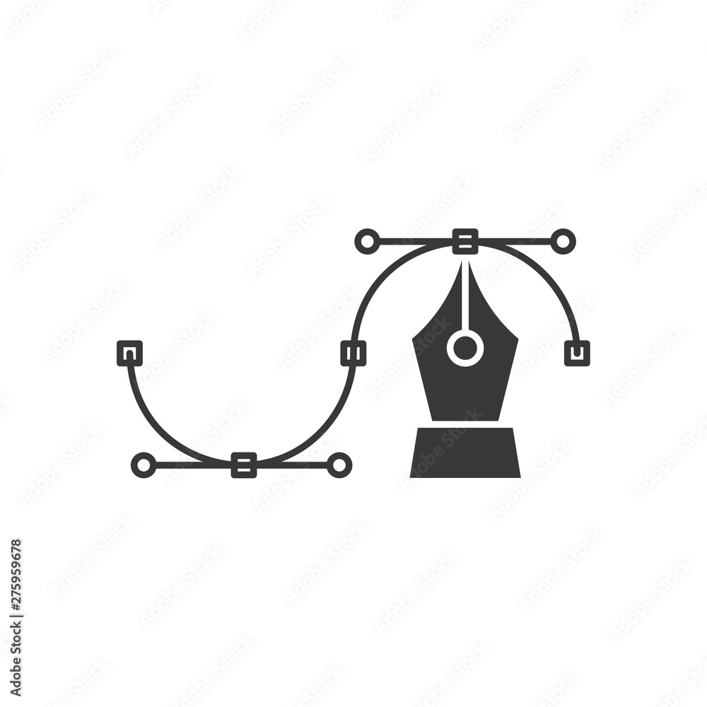 Poster Pen tool cursor icon symbol template black color editable. Simple logo vector illustration for graphic and web design.