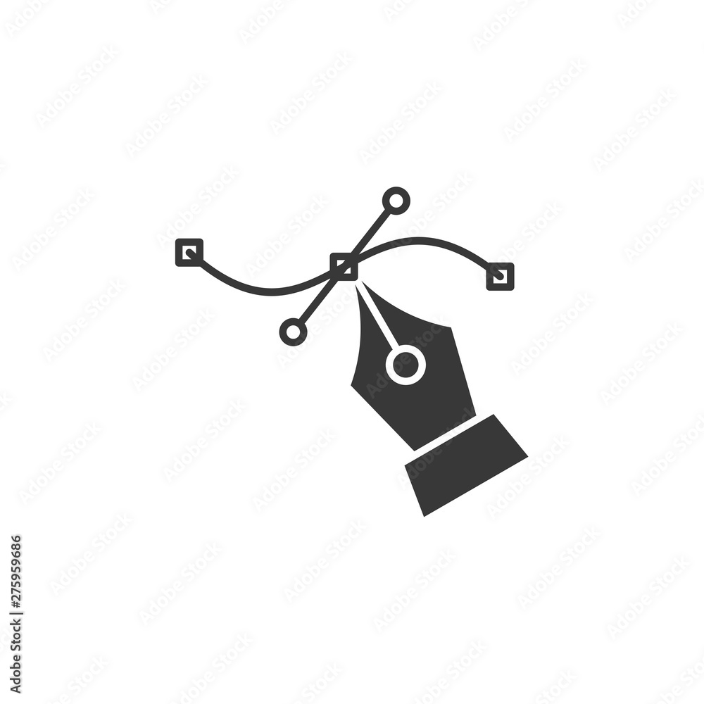 Poster Pen tool cursor icon symbol template black color editable. Simple logo vector illustration for graphic and web design.