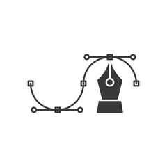 Pen tool cursor icon symbol template black color editable. Simple logo vector illustration for graphic and web design.