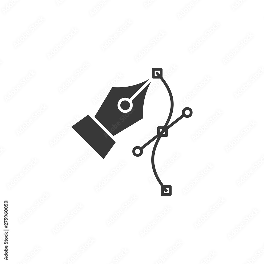 Poster pen tool cursor icon symbol template black color editable. simple logo vector illustration for graph
