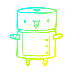 cold gradient line drawing cute robot