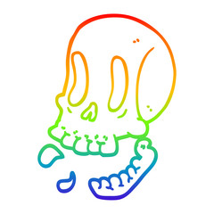 Obraz premium rainbow gradient line drawing cartoon skull