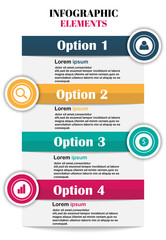 Vector infographics design template on the white background,diagram, annual report, web design. Business concept with 4 step, steps or processes.