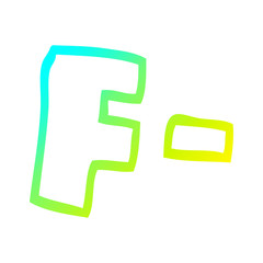 Fototapeta premium cold gradient line drawing cartoon letter grades