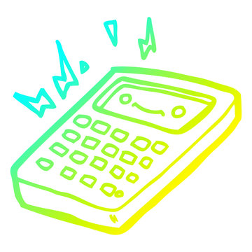 recommend clip art: cold gradient line drawing cartoon calculator